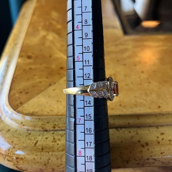 Natural Orange Garnet Sterling Silver Ring Size 6 - Picture 5 of 9